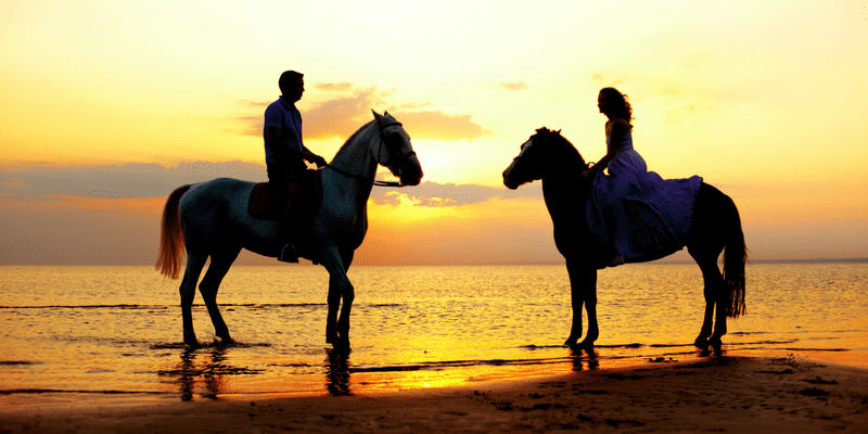 Bucket list for couples ride horse at beach