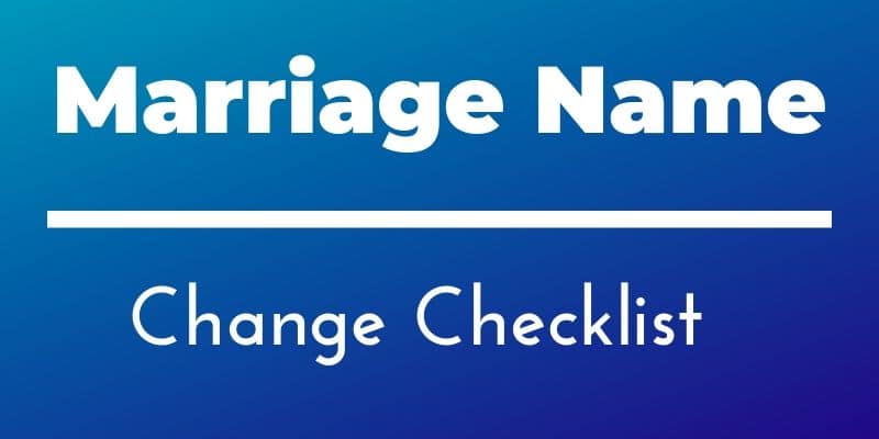 Marriage Name Change Checklist Printable for Newly Married Couples
